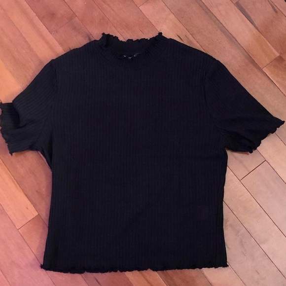 shein black size XL mock neck cropped T - Picture 1 of 2